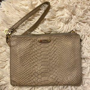 Cole Haan grey snakeskin wristlet